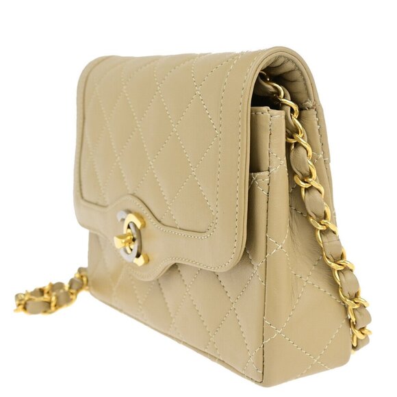 CHANEL Paris CC Mini Matelasse Flap Chain Shoulder Bag Leather - Picture 2 of 16